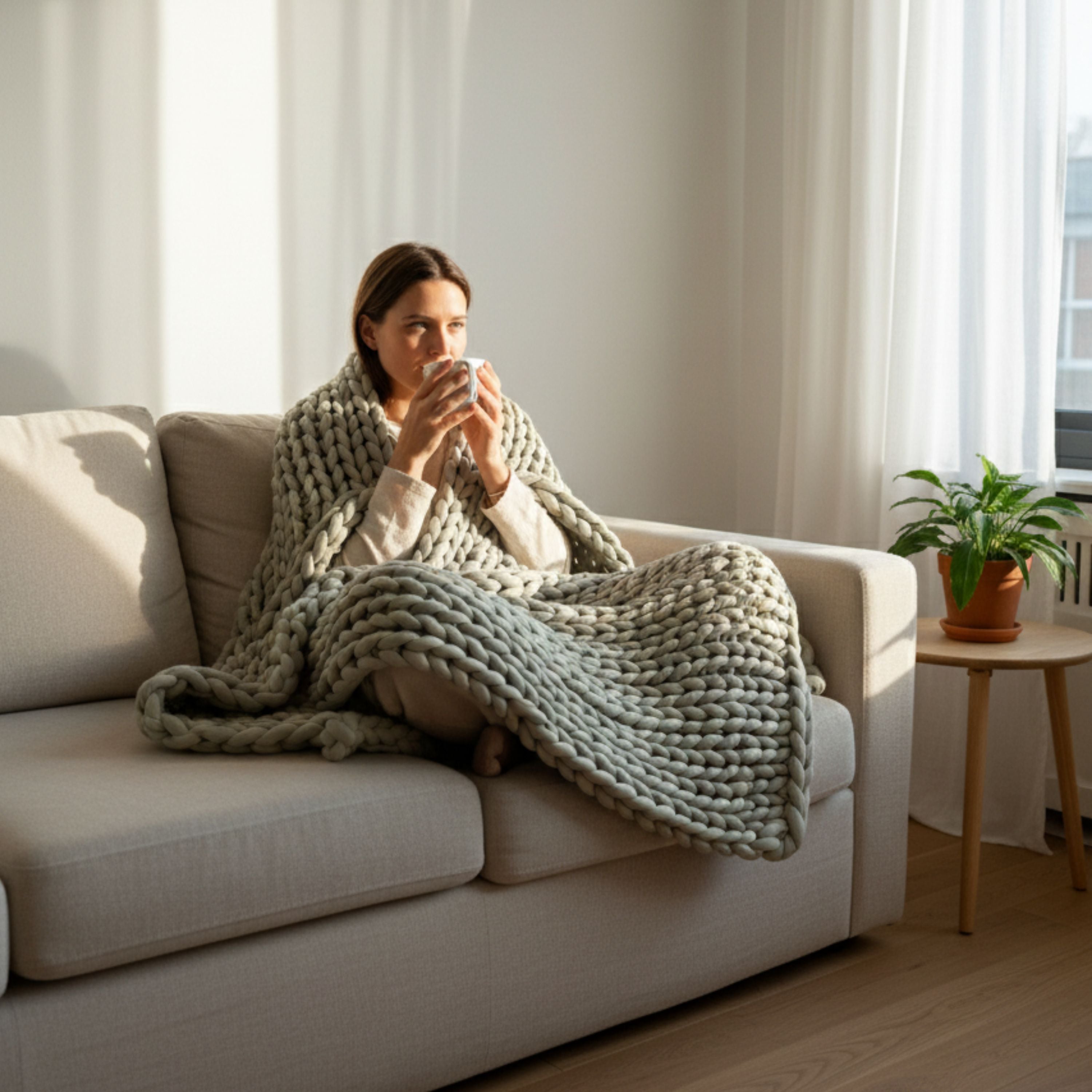 Hand-knitted weighted blanket™