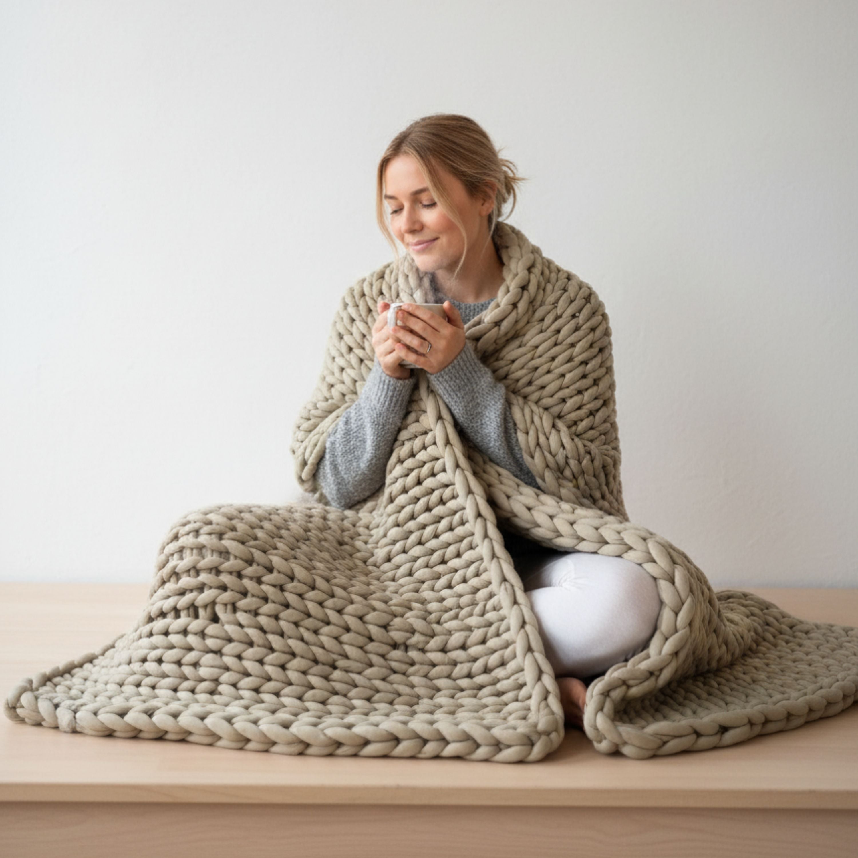 Hand-knitted weighted blanket™