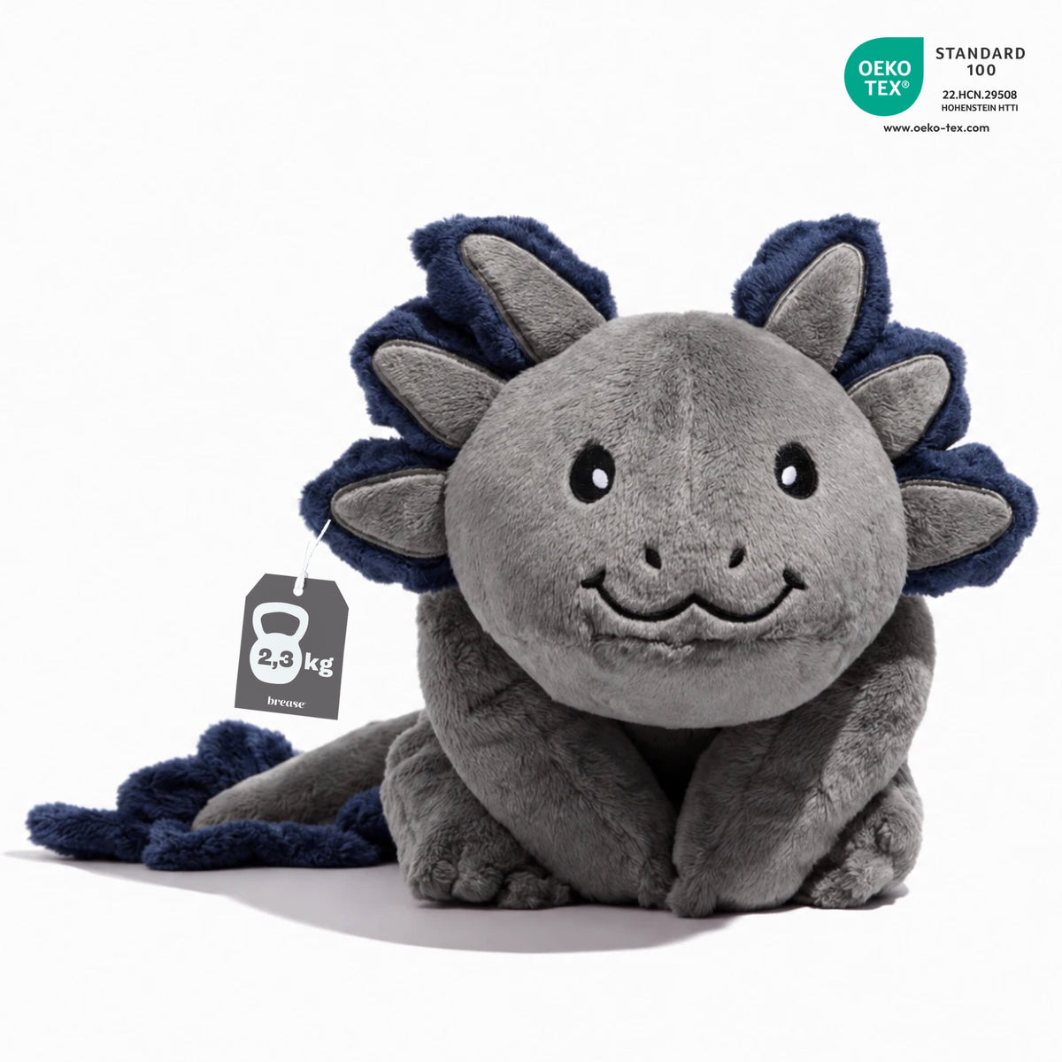 Weighted Axolotl in Blue Flame, 2.3 kg, seen from the front