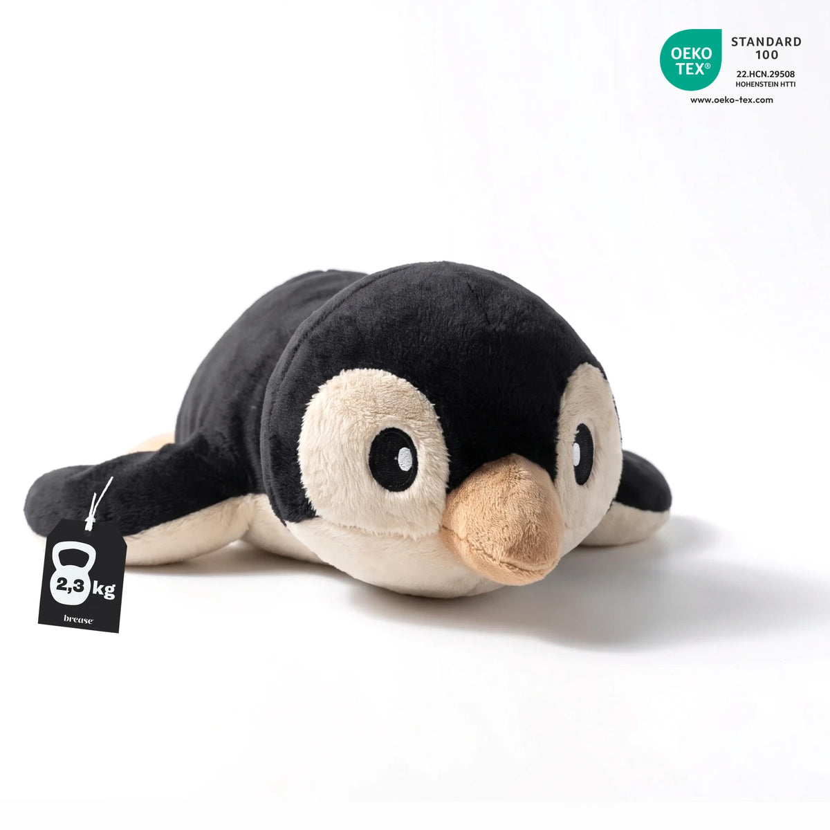 Brease × Martin Moxness weighted penguin 2.3 kg, limited edition, OEKO-TEX Standard 100