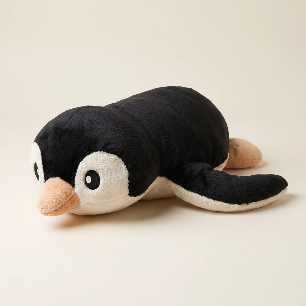 Weighted penguin plush from Brease, black and cream, 41 cm